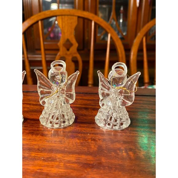 VTG Hong Kong Set of 4 Plastic "crystal" Angel Christmas Ornaments 2.5 in tall - Picture 6 of 14
